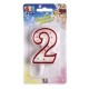 CANDELA NUMERO "2"BIG PARTY C/SOSTEGNO
