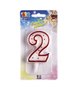 CANDELA NUMERO "2"BIG PARTY C/SOSTEGNO