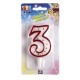 CANDELA NUMERO "3"BIG PARTY C/SOSTEGNO