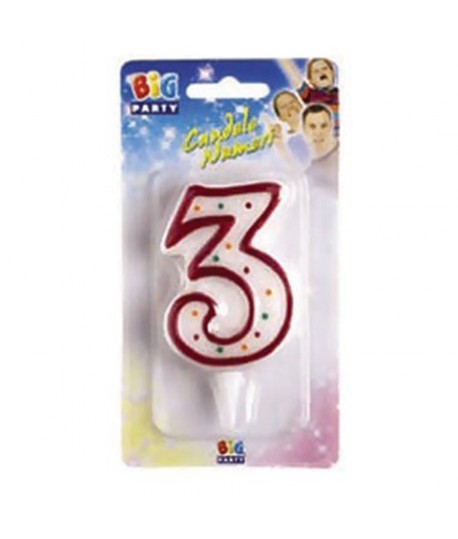 CANDELA NUMERO "3"BIG PARTY C/SOSTEGNO
