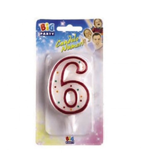 CANDELA NUMERO "6"BIG PARTY C/SOSTEGNO