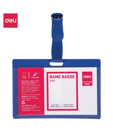PORTA BADGE DELI BLU C/CLIP E5742 50PZ