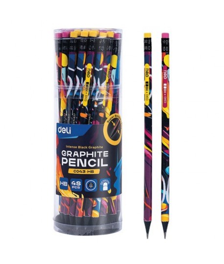 MATITA DELI HB+GOMMA N.FLUO 48PZ EC043