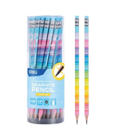 MATITA DELI HB+GOMMA PASTEL 48PZ EC046