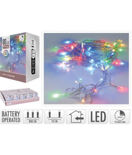 LUCI MULTICOLOR 80L BAT TIMER INT 800780