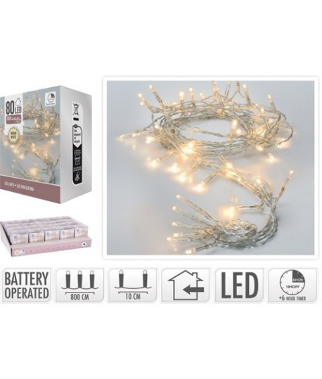 LUCI BIANCHE 80L CA BAT TIMER INT 800680
