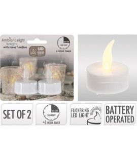 CANDELA TEALIGHT 2PZ BATT+TIMER AX599130