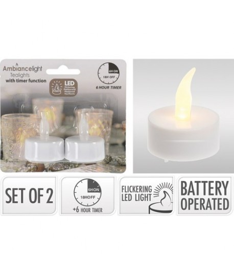 CANDELA TEALIGHT 2PZ BATT+TIMER AX599130