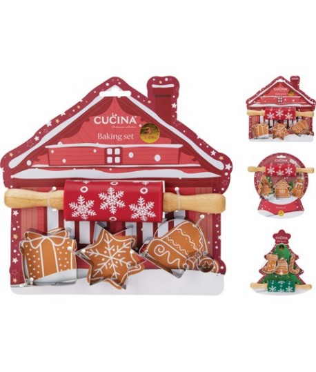 SET UTENSILI xDOLCI NATALE 4PZ 170493050