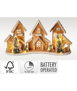 SCENA NATALE C/3 CASE LED 30L ACW100540
