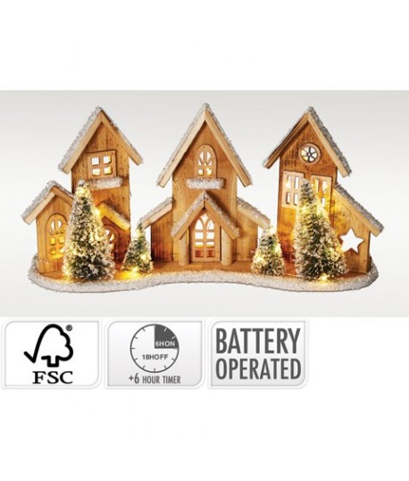 SCENA NATALE C/3 CASE LED 30L ACW100540