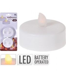 TEALIGHT JUMBO 2PZ LED CALDO BAT MC59904