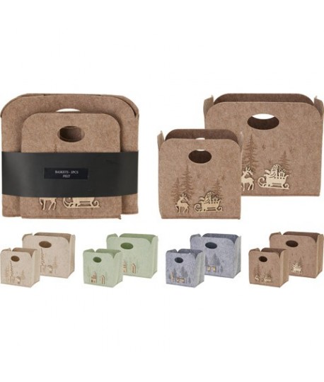 CESTINI FELTRO DEC.NATALE 2PZ GML001510
