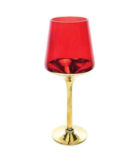 P/CANDELA LAMPADA ORO/ROSSO 14X35H 51281