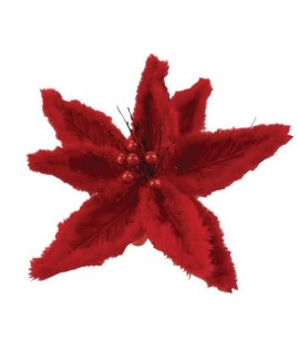 FIORE TESSUTO ROSSO D.30CM 45478