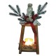 LANTERNA LEGNO DECOR.C/CANDELA LED 84095