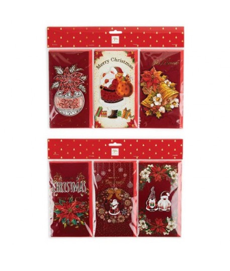 BIGLIETTO BUON NATALE SET.3PZ APP 87549