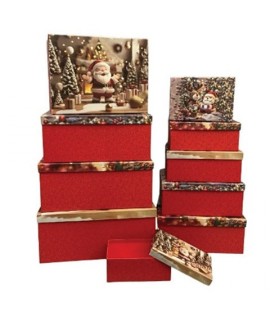 SET SCATOLE NATALE BABBO RET.10PZ 83661
