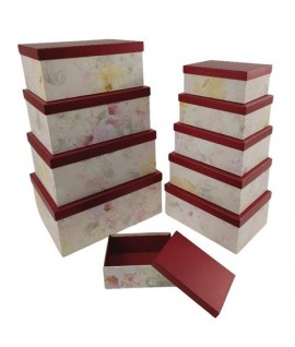 SET SCATOLE NATALE BORDEAUX 10PZ 03925