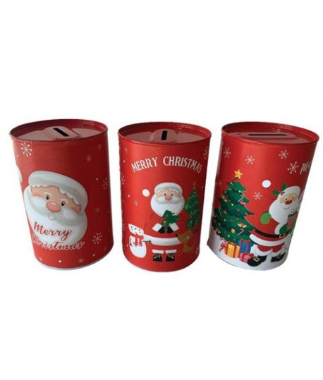 SALVADANAIO NATALE IN LATTA D8X12H 88949