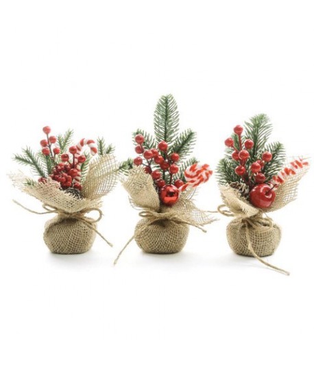 BOUQUET NATALE BASE JUTA D10X20H 50182