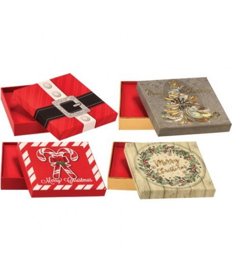 SCATOLA REGALO NATALE 10X10X2H 117178