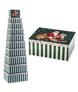 SET SCATOLE NAT.VERDE RIGATO 10PZ 121282