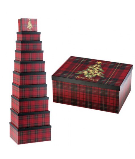 SET SCATOLE NAT.TARTAN 10PZ RETT.121293