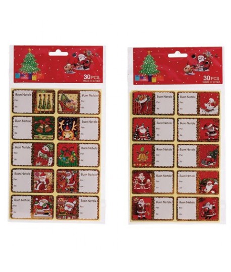 ETICHETTE ADESIVE NATALE 30PZ 121499
