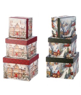SET SCATOLE NATALE QUADRATE 3PZ 122410