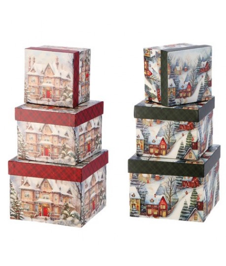 SET SCATOLE NATALE QUADRATE 3PZ 122410
