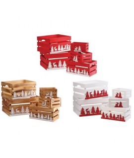 CASSETTE LEGNO NATALE 5PZ 125281