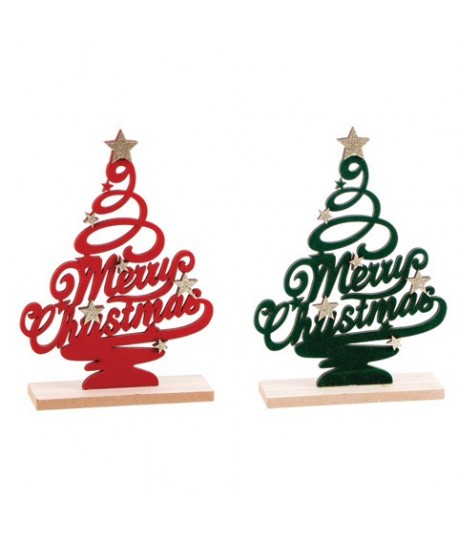 ALBERO-BUON NATALE-LEGNO/VELL.17H 125400