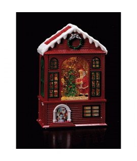 CASA LED NATALE C/MUSICA 14X22H 126368