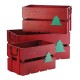 CASSETTE LEGNO NATALE ROSSE 3PZ 122691