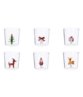 BICCHIERE VETRO DEC.NATALE 400ML 124475