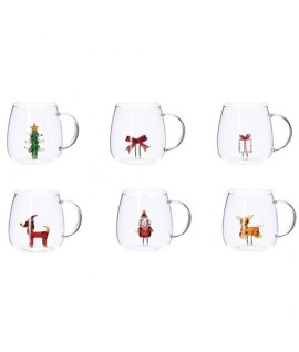TAZZA VETRO DEC.NATALE 440ML 124477