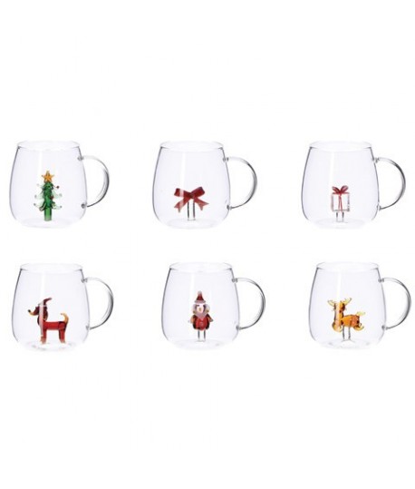 TAZZA VETRO DEC.NATALE 440ML 124477