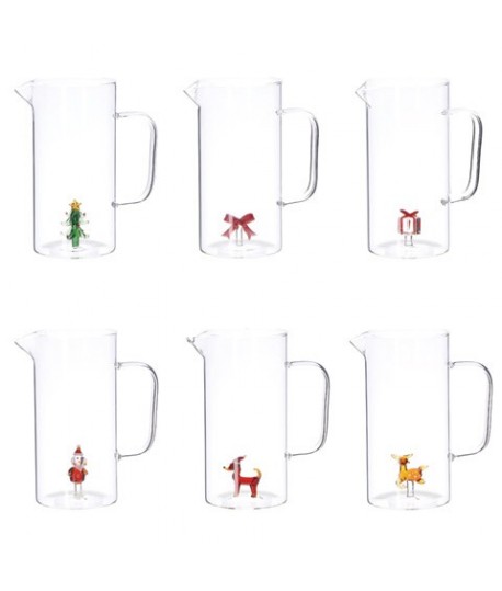 CARAFFA VETRO DEC.NATALE 1200ML 124479
