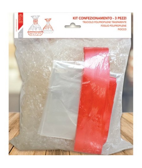 SET CESTO TRUCIOLO TRASPARENTE+NASTRO