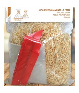 SET CESTO TRUCIOLO LEGNO + NASTRO