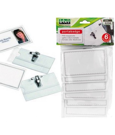 PORTABADGE SPILLA+CLIP LEBEZ 3206 6PZ