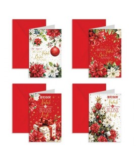 BIGLIETTO BN 12*17 DEC.ROSSO 4511 12PZ