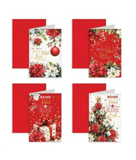 BIGLIETTO BN 12*17 DEC.ROSSO 4511 12PZ