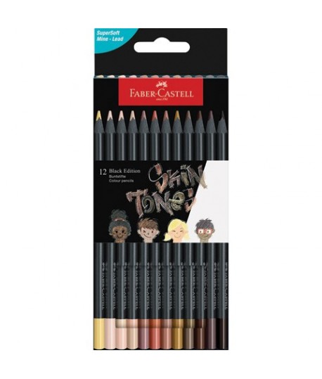 PASTELLI FABER 116414 BLACK SKIN 12PZ