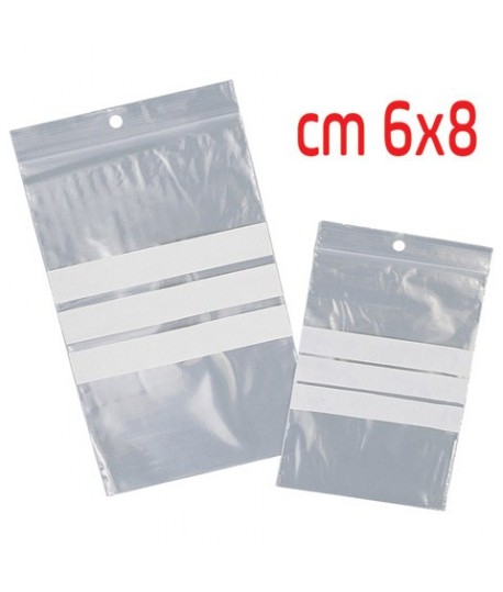 SACCHETTO ZIP SCRIVIBILE 6X8 100PZ