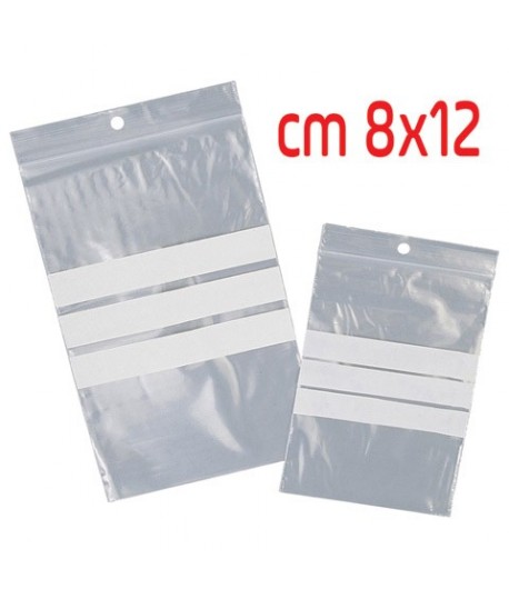 SACCHETTO ZIP SCRIVIBILE 8X12 100PZ