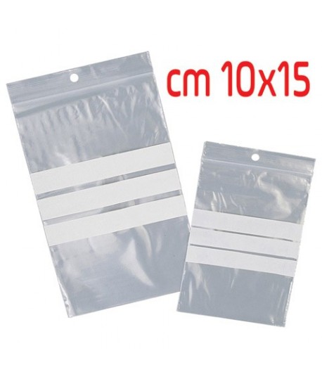 SACCHETTO ZIP SCRIVIBILE 10X15 100PZ