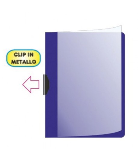 CARTELLINA C/CLIP 30FF A4 BLU 6PZ