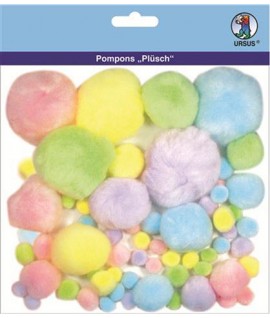 POMPON PLUSH COLORI PASTELLO ASS 60P